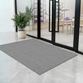 WochiTV Non Slip Drainage Mats, Front Door Mat, PVC Pool Floor Mat 0.2'' Thick Rubber Outdoor Indoor, Parking Space Mat for Bathroom Garage Basement Backyard Commercial Kitchen, 1.4x2.3Ft Grey