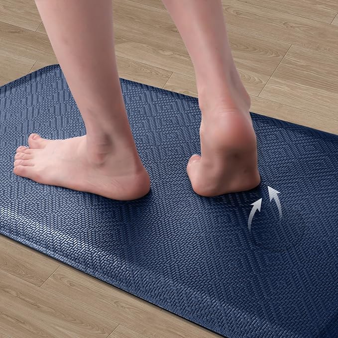 Mattitude Kitchen Mat Cushioned Anti-Fatigue Floor Mat Water Resistant Non-Slip Mats and Rugs Standing and Comfort Desk Mats for House Sink Office Laundry (Blue, 17.3"x28")