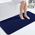 OLANLY Bathroom Runner Rugs 47x20, Extra Soft Absorbent Chenille Bath Rugs, Rubber Backing Quick Dry, Machine Washable Long Bath Mats for Bathroom Floor, Tub and Shower, Home Decor Accessories, Navy