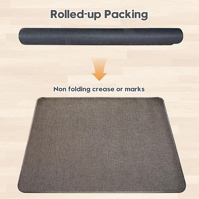 Sycoodeal Office Chair Mat for Hardwood & Tile Floor,Computer Gaming Chair Mat for Rolling Chairs Non-Curve, Anti-Slip, Heavy Duty Floor Protector for Home Office,Dark Coffee (48" x 55")