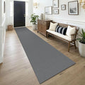 KOZYFLY Cotton 2.5'x14' Runners Rugs for Hallway, Long Washable Runner Rug, Woven Non Slip Kitchen Runner, Flatweave Entryway Rug, Floor Carpet for Entry, Aisle, Hall, Grey/Dark Grey
