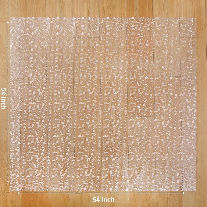 Plastic Splat Mat for Baby, Easy Cleaning Vinyl Floor Mat for Eating Messes, Waterproof High Chair Floor Protector Feeding Cover by MatLeya