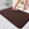 OLANLY Thick Memory Foam Bath Mat Rug 35x24, Extra Soft Absorbent Bathroom Rug, Quick Dry Bath Mats, Non-Slip, Machine Washable Carpet for Bathroom, Tub and Shower, Home Decor Accessories, Brown