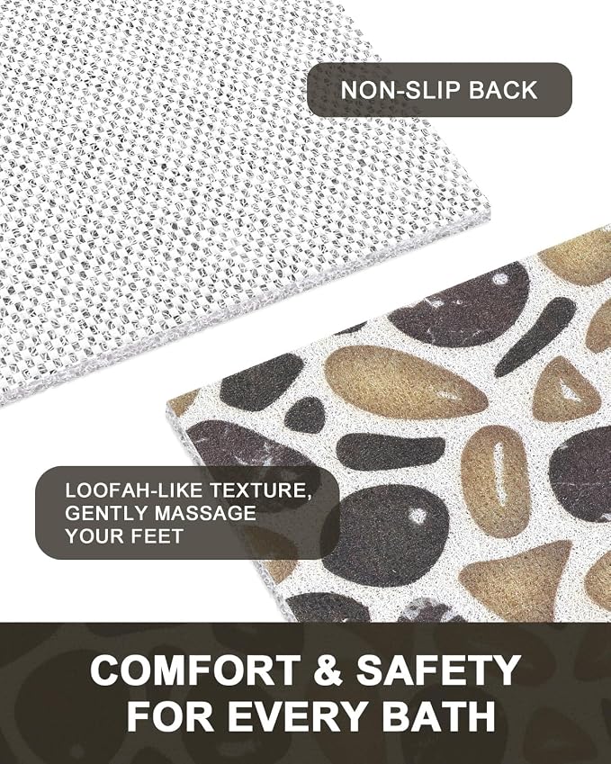 Shower Mat Non Slip: Anti Slip Shower Mats for Inside Shower, Soft PVC Loofah Shower Floor Mat, Extra Large Bath Mat for Shower, Tub, Bathroom, Floor, Kitchen, Home, Pool, Hotel, Quick Drying