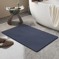 Mecko Bath Mat Rug, Rubber Non-Slip Quick Dry Absorbent Thin Bathroom Rugs Fit Under Door Bathroom Floor Mats-Shower Rug for in Front of Bathtub, Sink, Shower Room(Navy Blue,20"x32")
