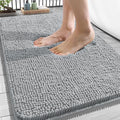 OLANLY Bathroom Rugs 34x21, Extra Soft Absorbent Chenille Bath Rugs, Rubber Backing Quick Dry, Machine Washable Bath Mats for Bathroom Floor, Tub and Shower, Home Decor Accessories, Light Grey
