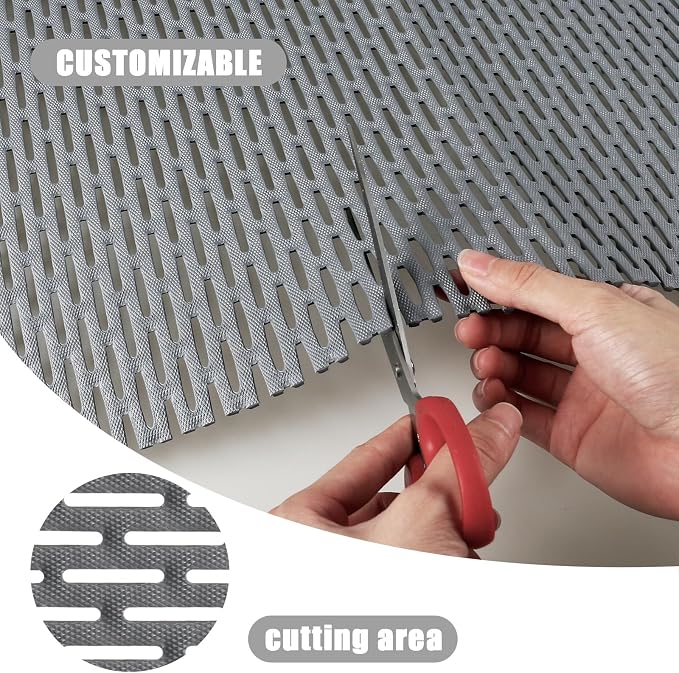 Non Slip Shower Mat: 36" X 24" Extra Large Shower Mats for Inside Shower - PVC Quick Dry Shower Stall Mat with Hundreds Drain Holes