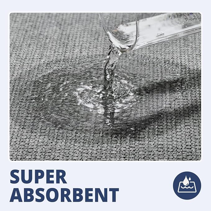 Bathroom Rugs Sets 2 Piece, Thin Bath Mat & U-Shaped Contour Toilet Rug Absorbent Quick Dry, Machine Washable, Non Slip Low Pile Bath Mats for Bathroom/Tub/Sink/Shower (27"x17" Plus 24"x20" U, Grey)