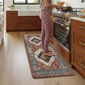KIMODE Kitchen Mats Cushioned Anti Fatigue, Red Floral Kitchen Runner Rugs 24"x59", Boho Padded Kitchen Floor Mats Non Slip, Comfort Memory Foam Standing Mats for Laundry Office Sink Desk