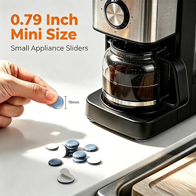Appliance Sliders for Kitchen 24 PCS Self-Adhesive Small Kitchen Finds Appliance Slider Hacks Easy to MovIing & Space Saving Must Have Home Gadgets Mixer Accessories for Countertop