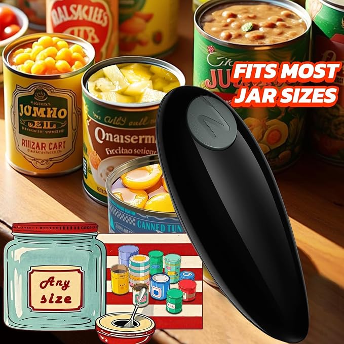 Electric Can Opener, Open Your Cans with A Simple Push of Button, Automatic Can Opener Smooth Edge, Electric Can Openers for Kitchen Arthritis and Seniors, Best Kitchen Gadget for Almost Size Can