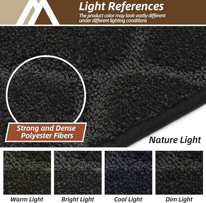 COSY HOMEER Kitchen Rugs 24"x36" Non-Slip Washable Kitchen Mats for Floor Absorbent Kitchen Carpet Soft Rugs for Kitchen,Sink Mat,Entrance,Area Rug,Black