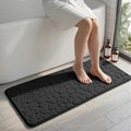 YIHOUSE Memory Foam Runner Rug, Cobblestone Bathroom Runner Rugs Super Water Absorbent Bath Mats for Bathroom Machine Washable Bath Rugs for Hallway Bedroom Laundry Room(20 x 47,Black)