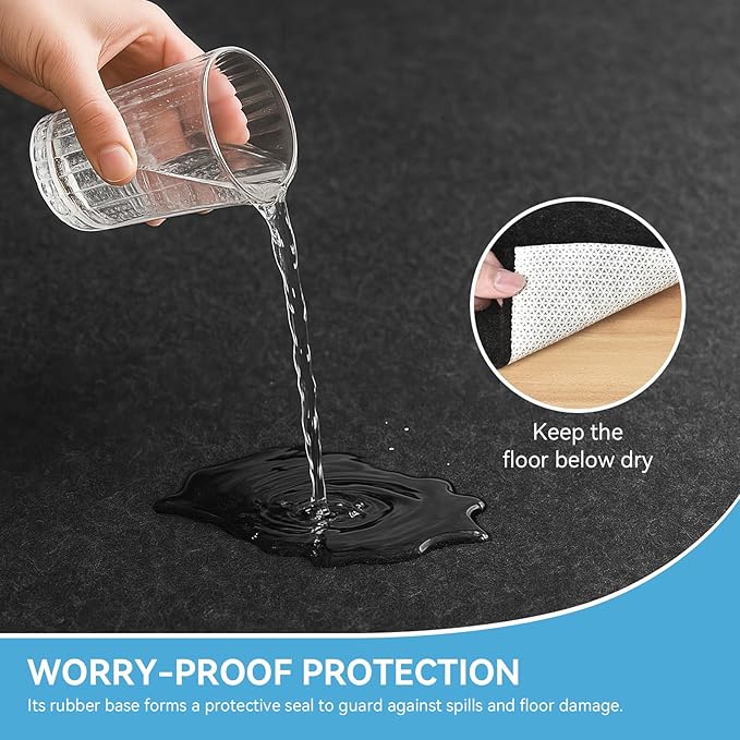 Warmstar 8x10 FT Non Slip Rug Pad,Water-Resistant & Moisture-Proof Felt Rug Pad for Hardwood Floors,1/2” Thick Soft Carpet Pad with Natural Rubber Backing, Secure Grip & Floor Protection