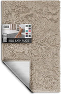 Hearth & Harbor Bathroom Rugs, Chenille Bath Mat - Machine Washable Bath Mats for Bathroom Non-Slip Backing Rubber, Quick Dry Bathroom Mat