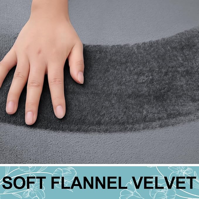 Smiry Memory Foam Bath Mat 34x21, Extra Soft and Absorbent Bathroom Mats, Non Slip Washable Carpet for Floor, Shower and Tub, Dark Grey