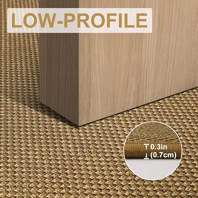 LEKEEPGO Door Mat 17"x29", Low-Profile Door Mat Indoor Entrance, Non Slip Rubber Backing Front Indoor Door Mats, Washable Absorbent Entry Doormat Inside Door Mats Resist Dirt Entryway Mat, Light Brown