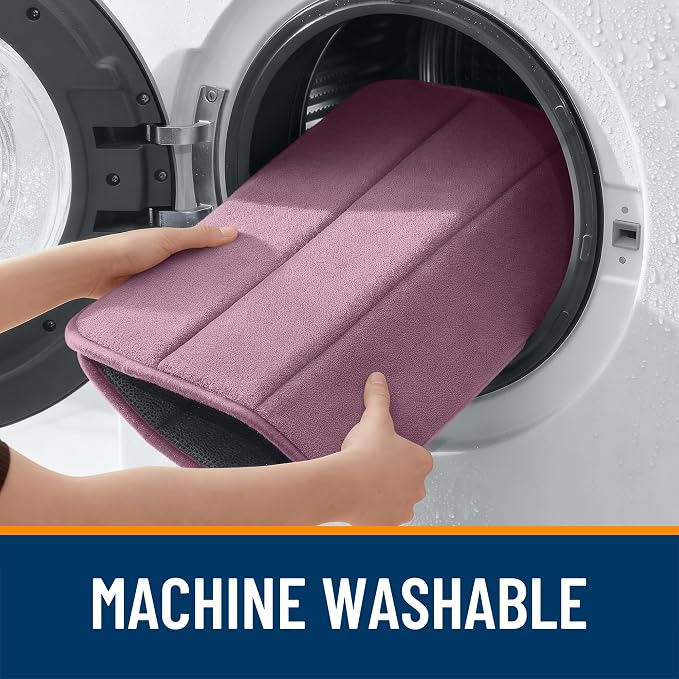 OLANLY Memory Foam Long Bathroom Rugs Runner 47x17, Super Soft Absorbent Bath Mat, Quick Dry, Machine Washable Shower Floor Rugs, Bathmat Carpet, Bathroom Home Decor Accessories, Deep Plum