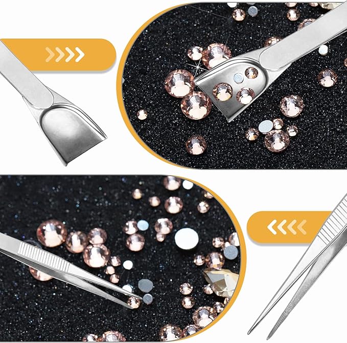3 Pc Grabber Tool Holder Set, Stainless Steel 4 Claw Piercing Ball Grabber, Diamond Tweezers Pick Up Tool for Tiny Objects IC Chip Electronic Components