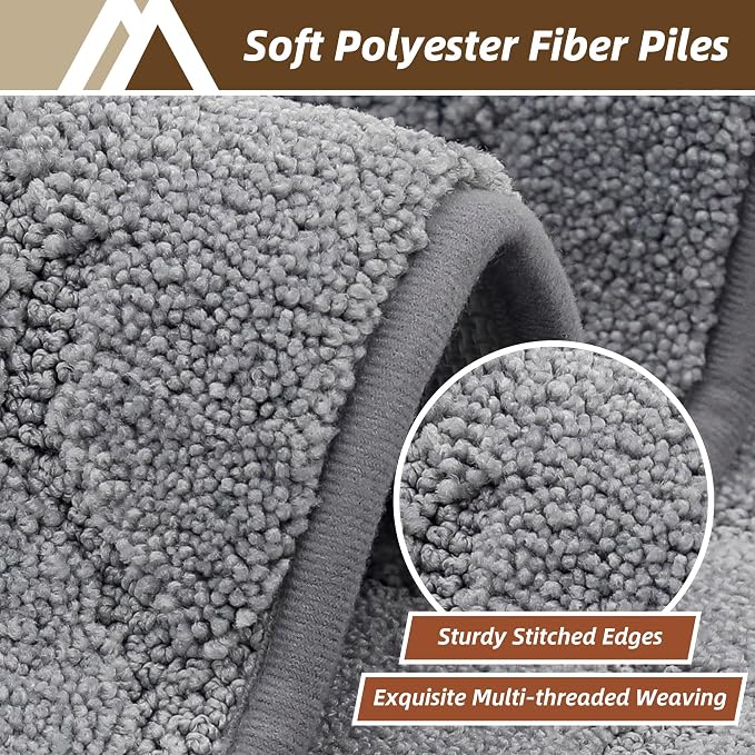 COSY HOMEER Kitchen Rugs 24"x36" Non-Slip Washable Kitchen Mats for Floor Absorbent Kitchen Carpet Soft Rugs for Kitchen,Sink Mat,Entrance,Area Rug,Grey