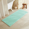 TYUU Waffle Runner Rug Bathroom, Long Boho Bathroom Rugs Non Slip Washable Super Absorbent Quick Dry Cute Bath Mat Farmhouse Bath Decor, 60"x24" Aqua Blue