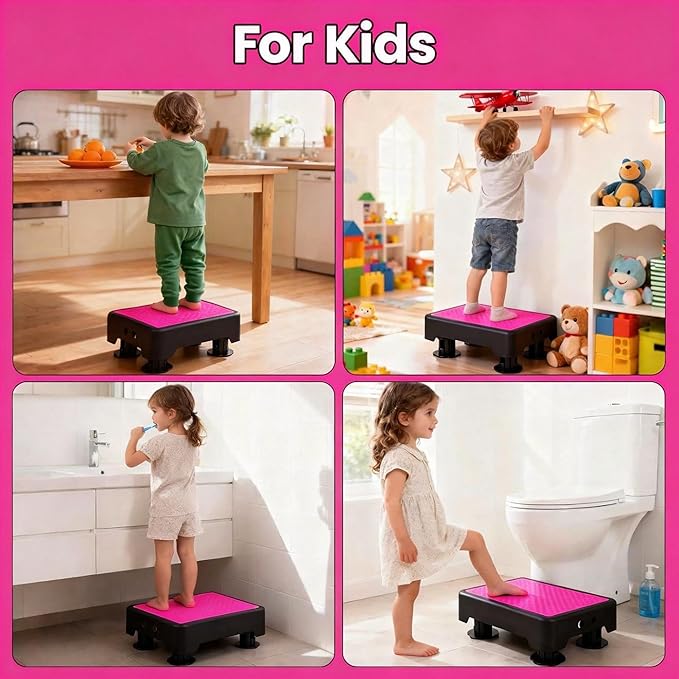 Noctilucent Adjustable Step Stool for Seniors Adults, Bed Step Stools, 600 LBS Capacity Non-Slip Safety Step Platform Indoor and Outdoor for Adults, Step Stools Elderly Assistance at Night