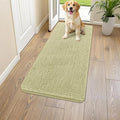 Smiry Dog Door Mat for Muddy Paws 47x24, Absorbent Dirt Trapper, Non-Slip Washable Chenille Entryway Rug for Inside Floor, Vanilla, Classic Solid