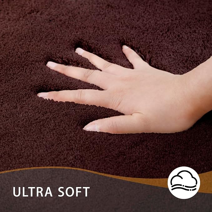 MINIDEAR Bathroom Rugs 70x24 Dark Brown - Thick Memory Foam Bath Mat, Ultra Soft & Plush Fluffy, Non-Slip, Quick Dry, Absorbent Washable Floor Microfiber Mat for Tub, Home Decor Accessories
