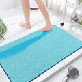 godehone Shower Mats Non Slip Without Suction Cups, PVC Loofah Bathroom Mats, Loofah Mats for Shower and Bathroom, Quick Drying, 23.6× 47.2 Inch, Turquoise Blue
