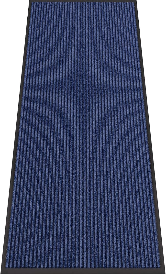 Front Door Mat, 10' x 3' Commercial Floor Mat, Heavy Duty Welcome Mat, Rubber Backing Non Slip Doormat for Entryway, Blue
