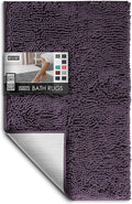 Hearth & Harbor Bathroom Rugs, Chenille Bath Mat - Machine Washable Bath Mats for Bathroom Non-Slip Backing Rubber, Quick Dry Bathroom Mat