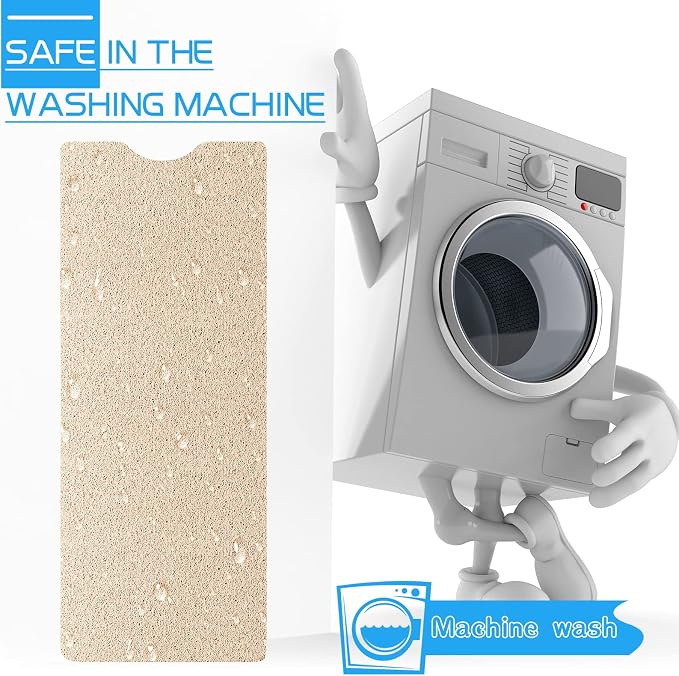 Bathtub Mat Non Slip Shower Soft PVC Loofah Bath Tub Mats for Bathroom 16''x40'', Beige