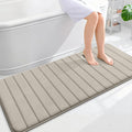 OLANLY Memory Foam Long Bathroom Rugs Runner 59x24, Super Soft Absorbent Bath Mat, Quick Dry, Machine Washable Shower Floor Rugs, Bathmat Carpet, Bathroom Home Decor Accessories, Warm Taupe