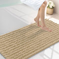 Smiry Bathroom Rugs Mat 44x24, Extra Soft Absorbent Chenille Bath Rugs, Non Slip Rubber Backing Machine Washable Quick Dry Bath Mats for Bathroom Floor, Tub, Shower, Home Decor Accessories, Beige