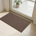SMILOOL Front Door Mat Indoor Entrance, 17" x 30" Non-Slip Inside Door Mats for Entryway, Dirt Resistant and Absorbent Washable Doormat, Low Profile Entry Way Doormats for Patio, Porch, Dark Brown