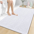 OLANLY Bathroom Rug Mat 44x32, Thick Soft and Absorbent Chenille Bath Mat, Non-Slip Rubber Backing, Machine Washable Quick Dry Bath Rugs for Tub Shower Floor, Home Decor Accessories, White