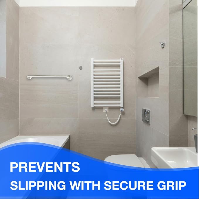 42' Peened Grip Shower Handle | 304 Stainless Steel Bathtub and Shower Grab Bars, Up to 400lbs