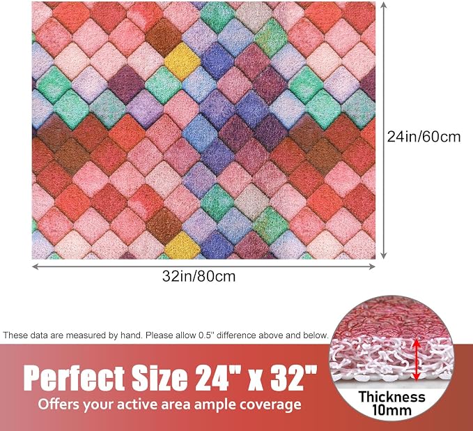 Shower Mat Bathtub Mat Non-Slip - 24x32 Inch Large Soft Comfort Bath Mat with Drainage Holes, PVC Loofah Massage Bathmat for Shower, Tub, Bathroom, Wet Areas, Quick Drying