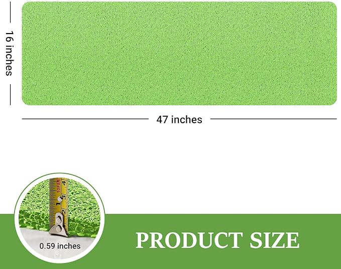 LuxStep Shower Mat Bathtub Mat,47x16 inch, Non-Slip Bath Mat with Drain, Quick Drying PVC Loofah Bathmat for Tub,Shower,Bathroom (Grass Green)