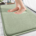 OLANLY Thick Memory Foam Bath Mat Rug 34x21, Extra Soft Absorbent Bathroom Rug, Quick Dry Bath Mats, Non-Slip, Machine Washable Carpet for Bathroom, Tub and Shower, Home Decor Accessories, Sage Green