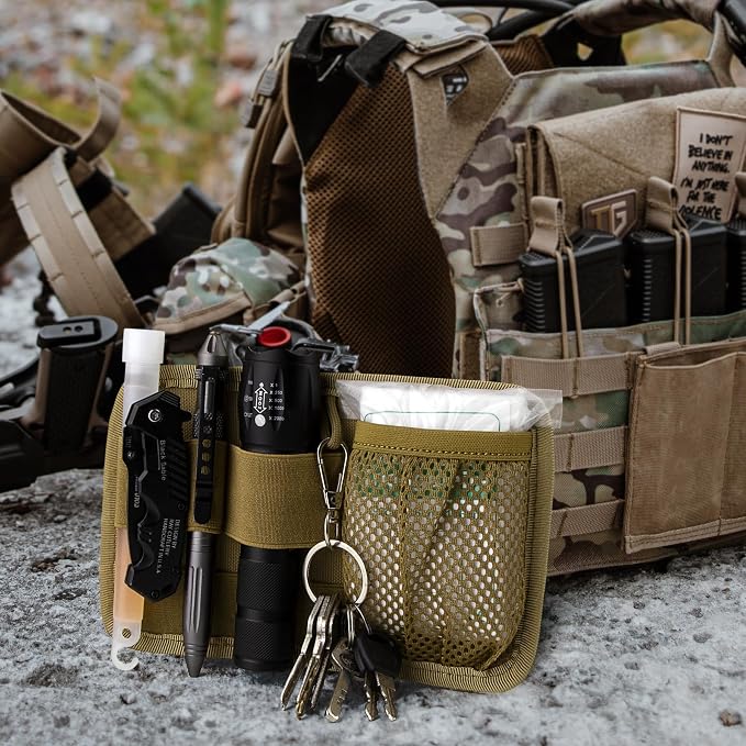 bvya Tactical Bag Insert Modular Panel Organizer Utility Admin Pouch Hook Fasteners for Gadgets