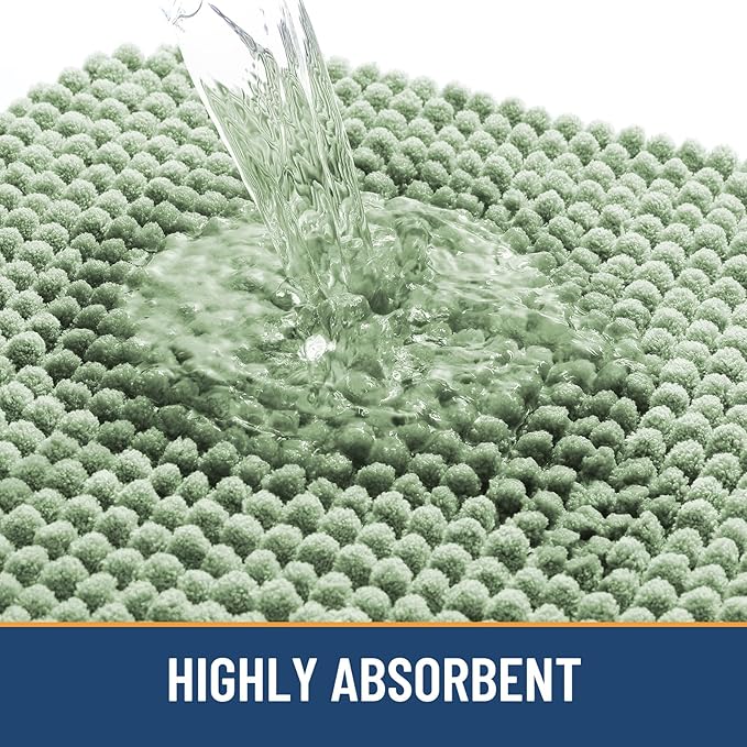 Arotive Bathroom Rugs 47" x 24", Ultra Soft Absorbent Chenille Bath Rugs, Non-Slip Rubber Backing, Machine Washable Bath Mats for Bathroom Floor, Tub and Shower, Home Decor Accessories, Sage Green