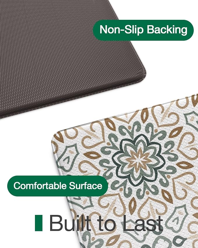 LUMI Anti Fatigue Kitchen Cushioned Mat for Floor, Padded Waterproof Runner for Standing, Stain Resistant Comfort Rugs for Home, Sink, Laundry, 24x59