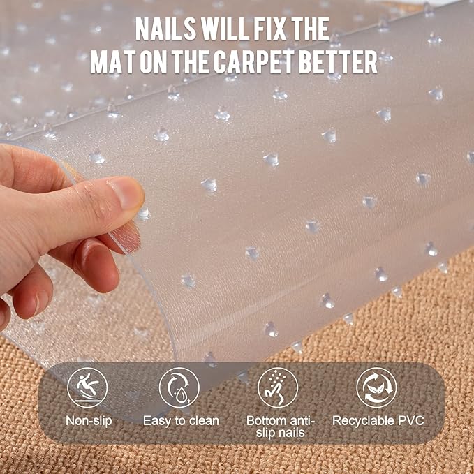 Uross Carpet Protector for Pets 3.28FT-Cat Carpet Protector for Doorway, Anti Cat Scratch Plastic Mat, Under Door Cat Scratch Floor Protector Carpet Scratch Stopper