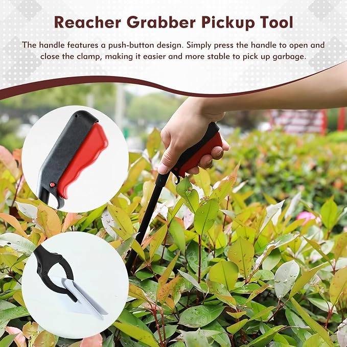 Grabber Reacher Tool, 11" Grabber with Anti-Slip 360° Rotating Jaw, Lightweight Reacher Grabber Pickup Tool for Gripping Various Objects and Picking up Trash Pests Trash