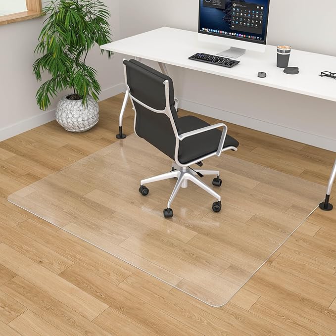 100pointONE Large Office Chair Mat for Hardwood Floor - 45" x 53" Clear Floor Protector Mat for Office Chair On Hardwood, Easy Glide Desk Chair Mat for Home & Office