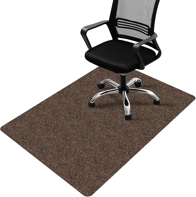 Office Chair Mat for Hardwood and Tile Floor, 48" x 36" Computer Desk Chair Mats, Anti-Slip Mat for Rolling Chair, Large Floor Protector for Home Office, Coffee Color