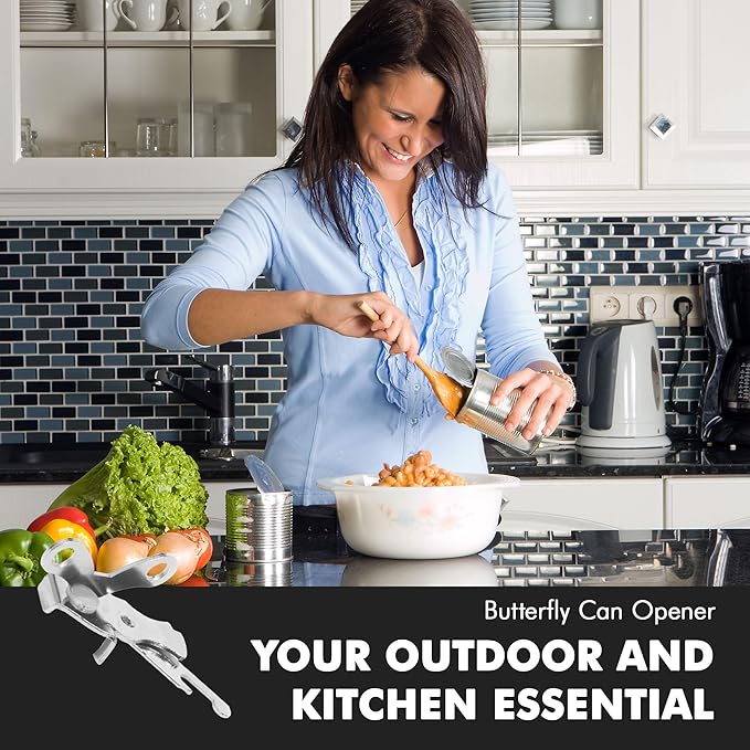 Chef Craft Select Butterfly Can Opener, 4 inches, Nickle Plated