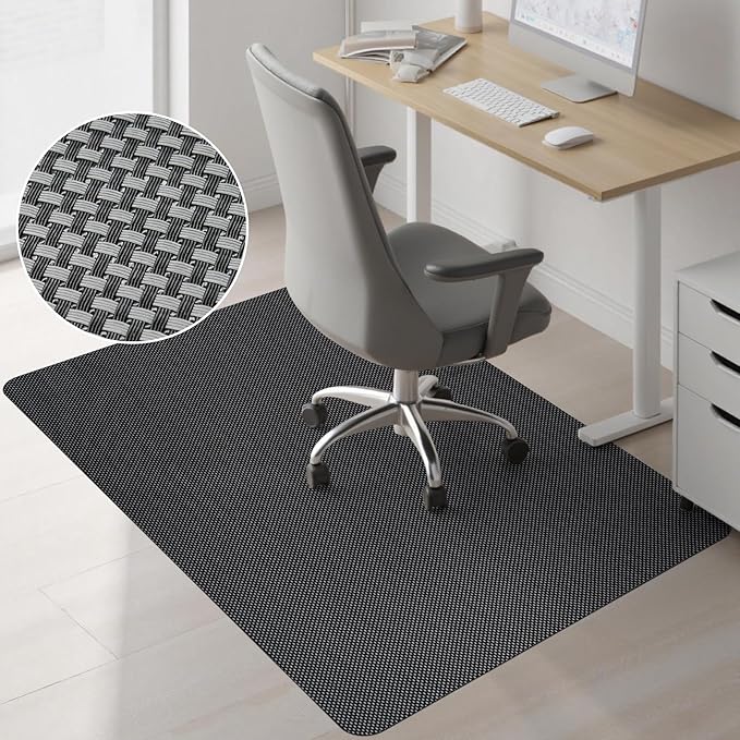 Sycoodeal Chair Mat, 40" x 48" Office Chair Mat for Hardwood and Tile Floor, Heavy Duty Floor Protector for Rolling Chairs, Non-Slip,Computer Mat for Home Office(Grey)