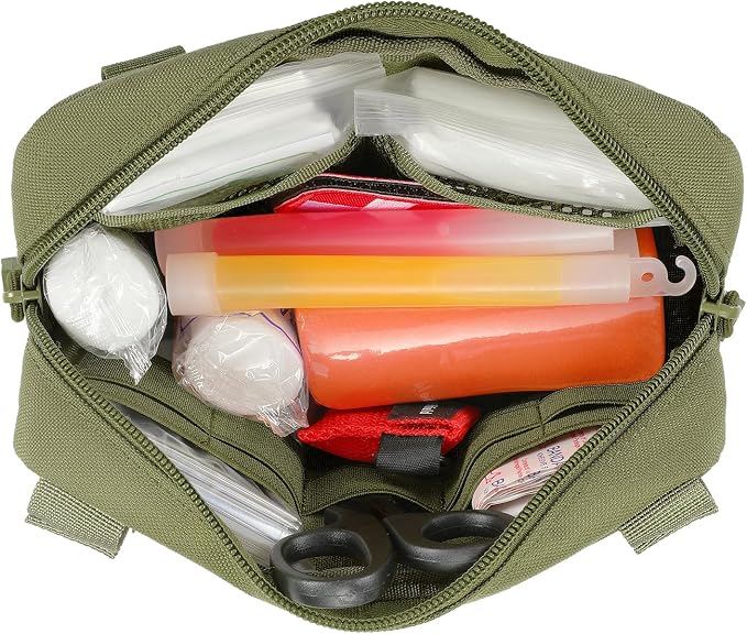 FRTKK Tactical Molle Admin Pouch Utility Laser Cut EDC Tool Pouch Bag Horizontal Modular Pouches Include US Flag Patch and Keychain